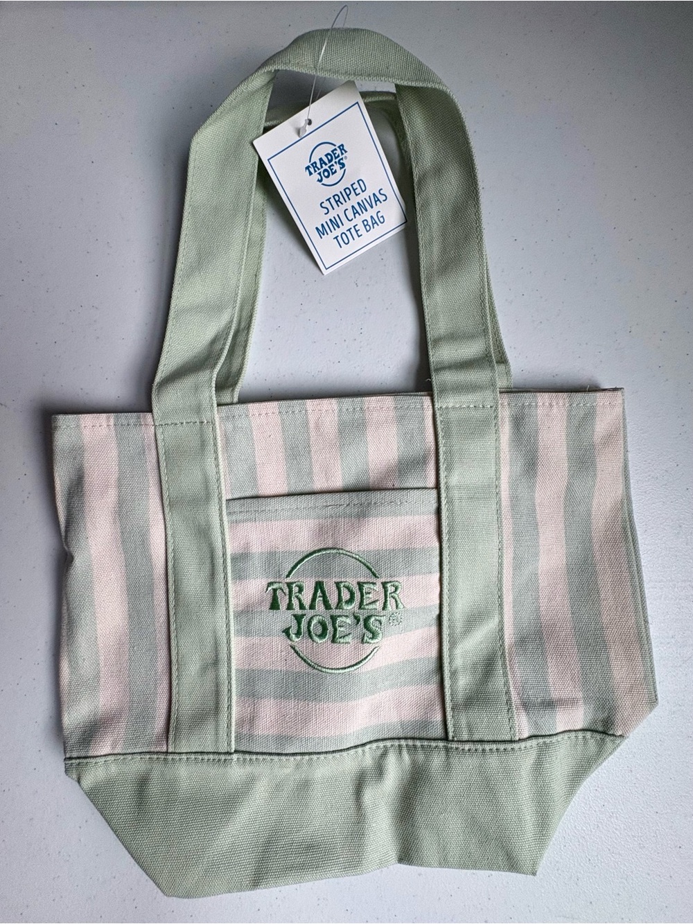Trader Joe’s green stripe tote